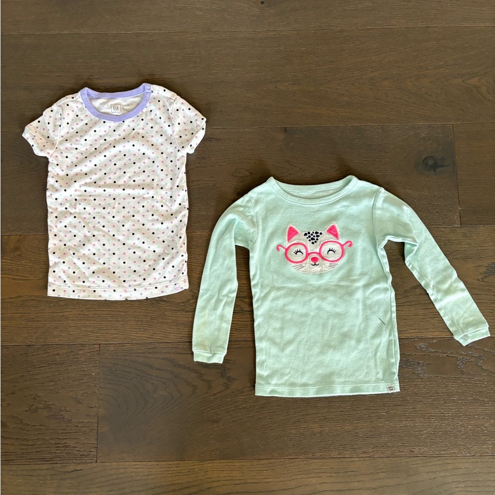Gap girls cotton pj tops (no bottoms) sz 3T (1 EUC/1 new)